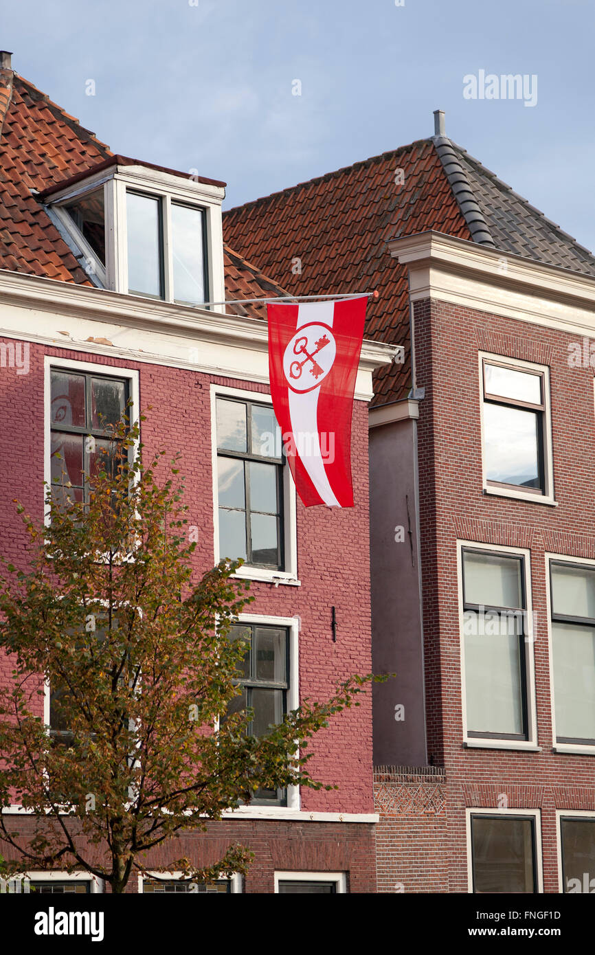 Leiden-Flagge am Tag Belagerung von Leiden am 3. Oktober Stockfoto