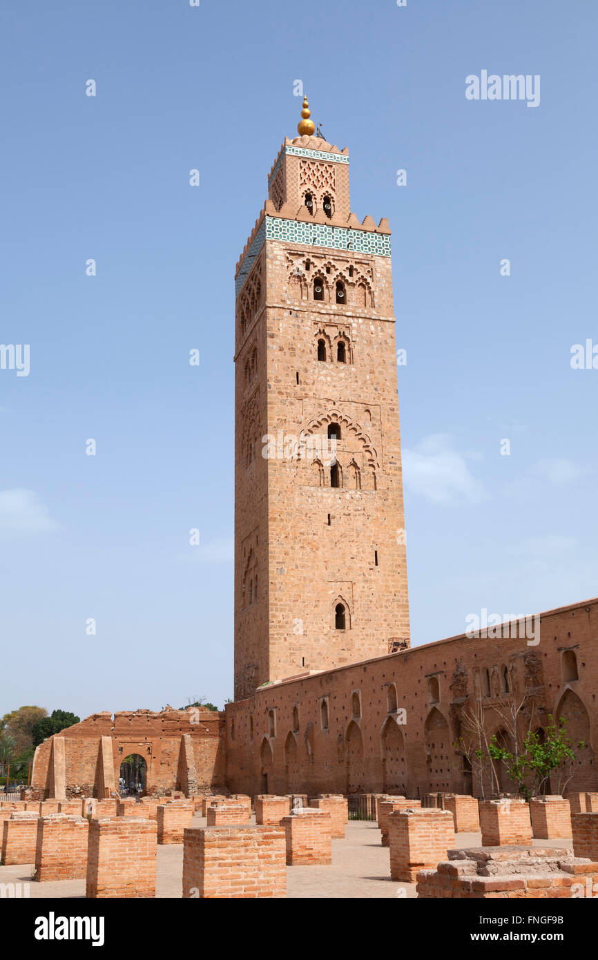 Koutoubia Moschee in Marrakesch, Marokko Stockfoto