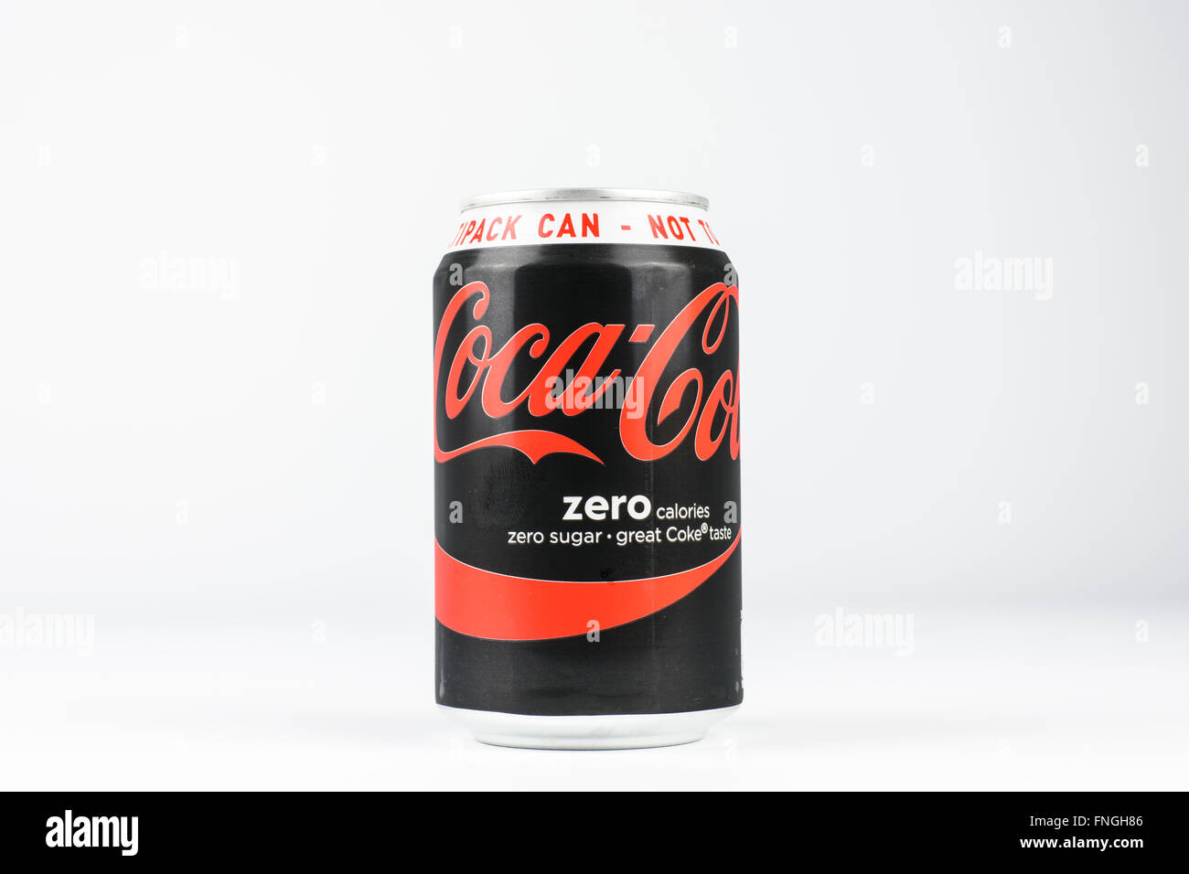 Ein 'Coke Zero' können vor einem weißen Hintergrund fotografiert Stockfoto