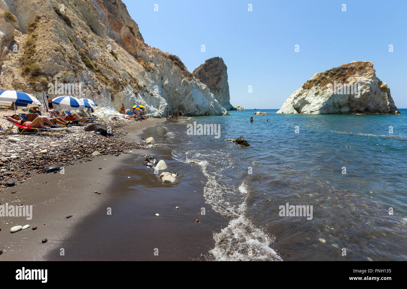 Griechenland, Kykladen, Santorini Insel, Akrotiri, den weißen Strand Stockfoto