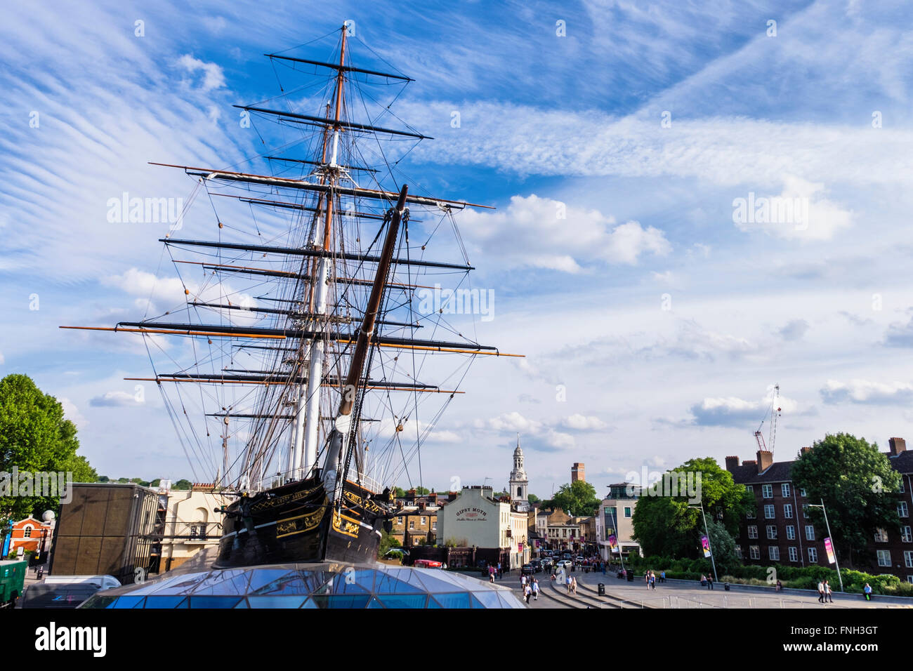 Cutty Sark, London, Greenwich, historische Tee-Clipper, Segelschiff Stockfoto