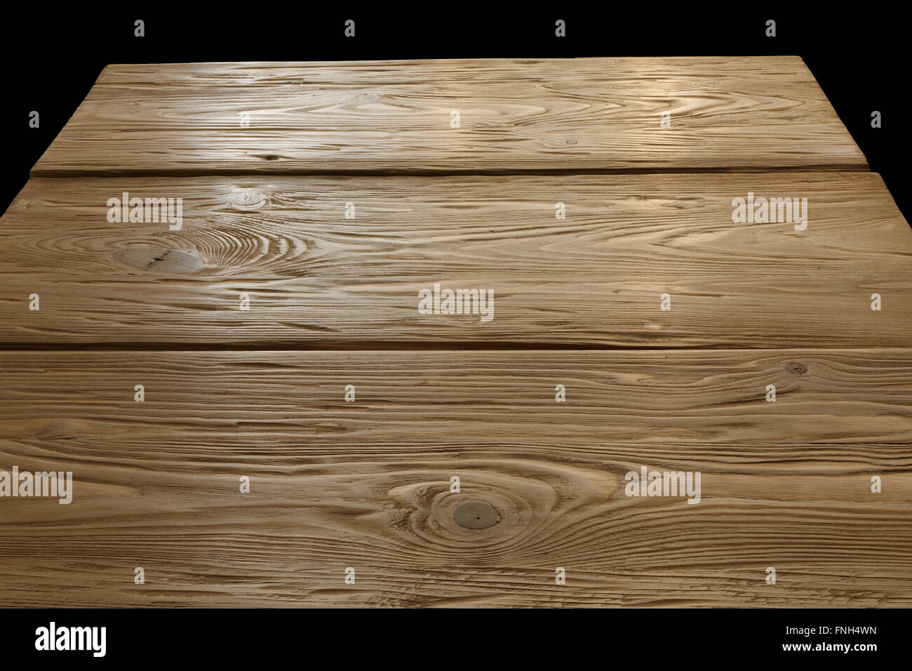 Rustikaler Holztisch oder Hintergrund, erhöhten Blick. Clipping-Pfad, unendlicher Schärfentiefe Stockfoto