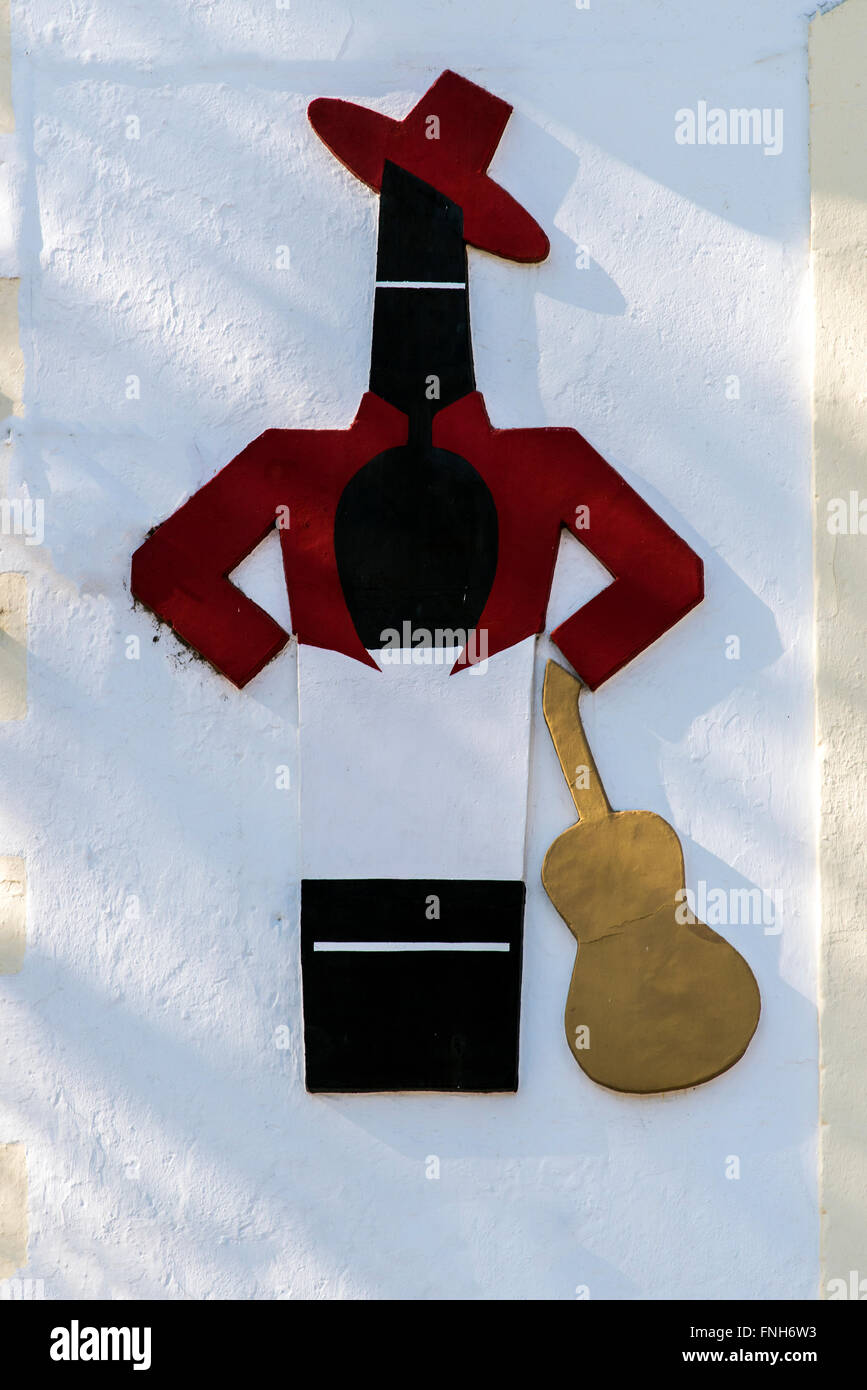 Tio Pepe-Logo, Gonzalez Byass Weingut, Jerez De La Frontera, Andalusien, Spanien Stockfoto