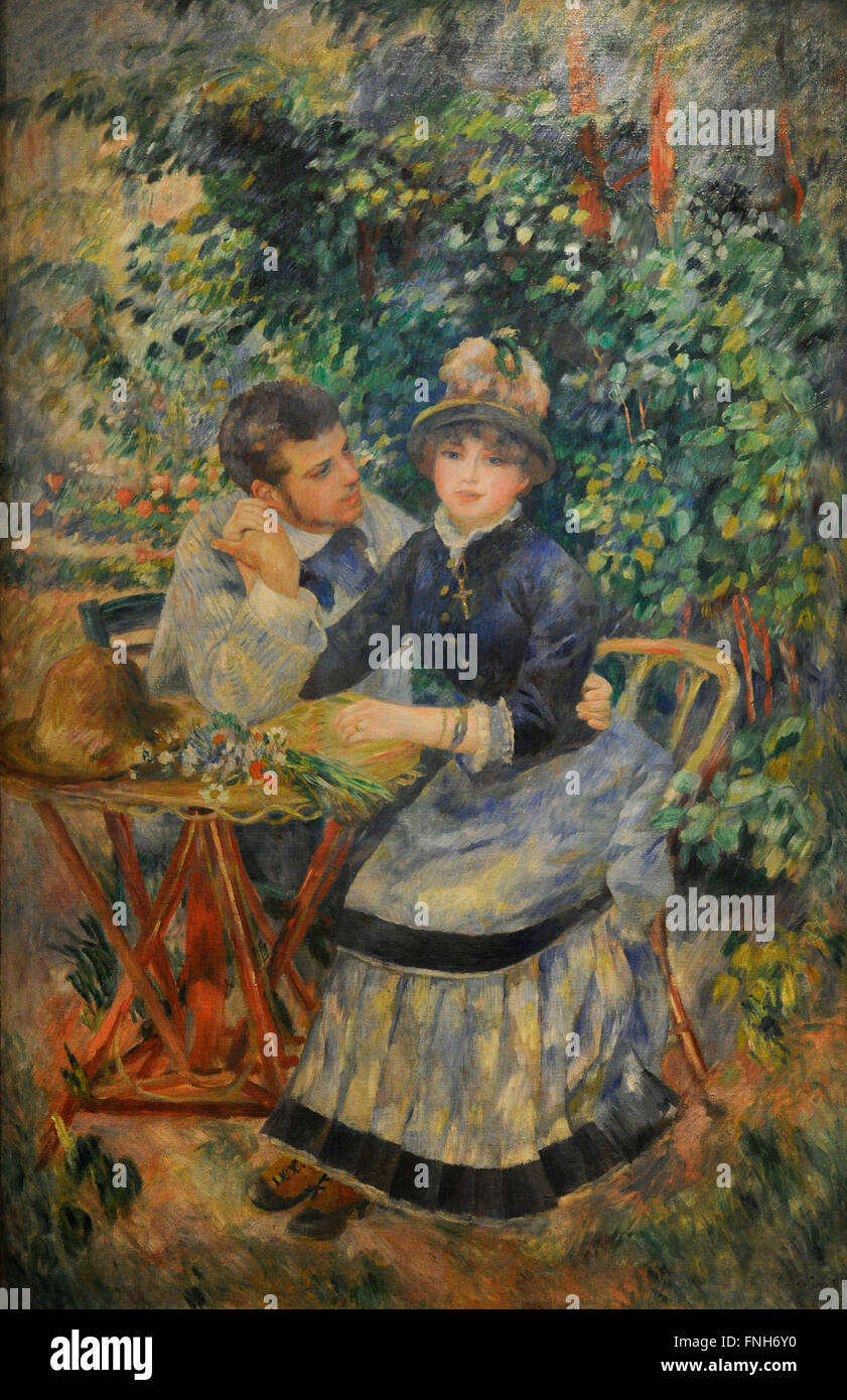 Pierre-Auguste Renoir (1841-1919). Französischer Maler. Impressionistischen Stil. Im Garten, 1895. Öl auf Leinwand. Die Eremitage. Sankt Petersburg. Russland. Stockfoto