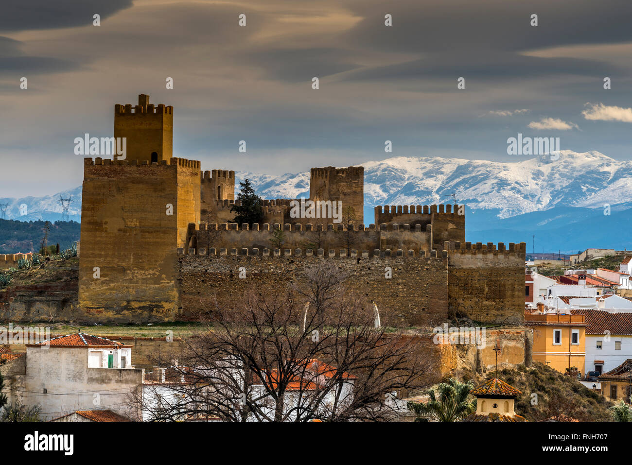 Die islamische Burg Alcazaba, Guadix, Granada, Andalusien, Spanien Stockfoto