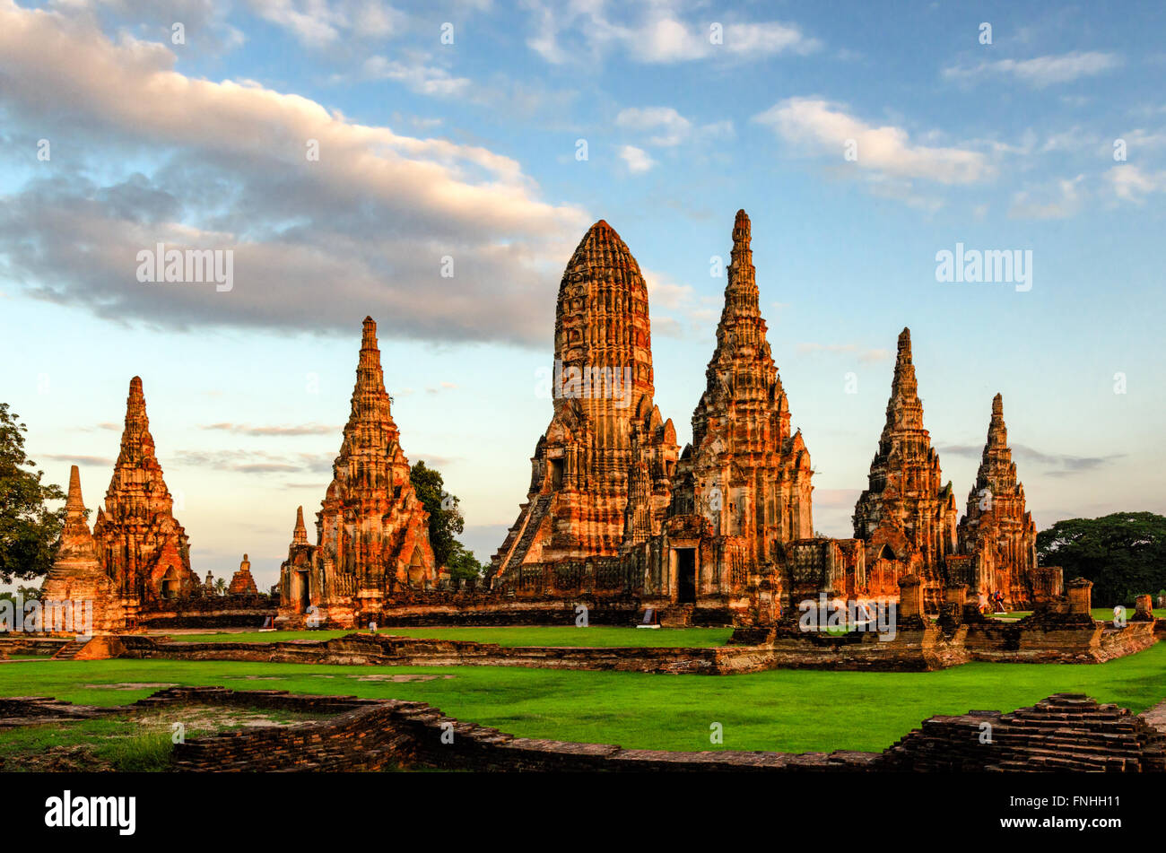 Ayutthaya (Thailand) Wat Chaiwatthanaram Tempel (Ruinen) Stockfoto