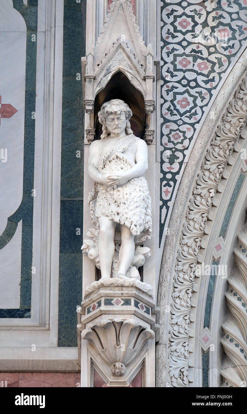 Adam, Portal der Cattedrale di Santa Maria del Fiore (Kathedrale der Heiligen Maria der Blume), Florenz, Italien Stockfoto