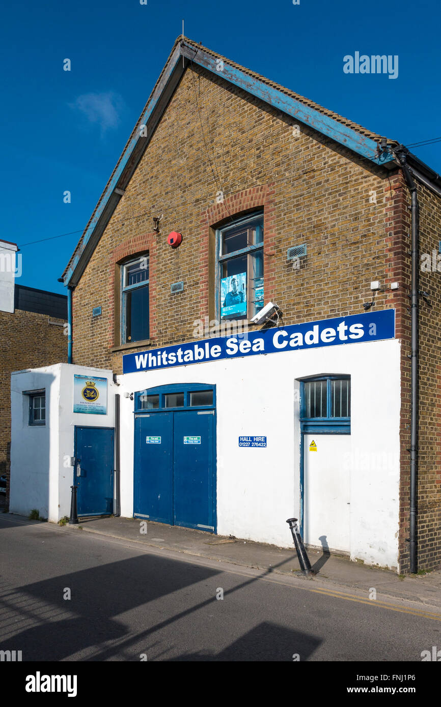 Whitstable Meer Kadetten Hauptsitz HQ nahen Wand Whitstable Kent Stockfoto
