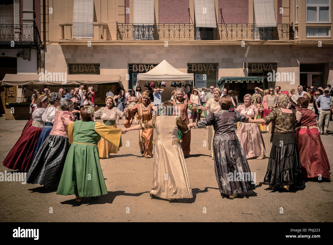 Mittelaltermarkt, Medina del Campo, Valladolid, Spanien Stockfoto