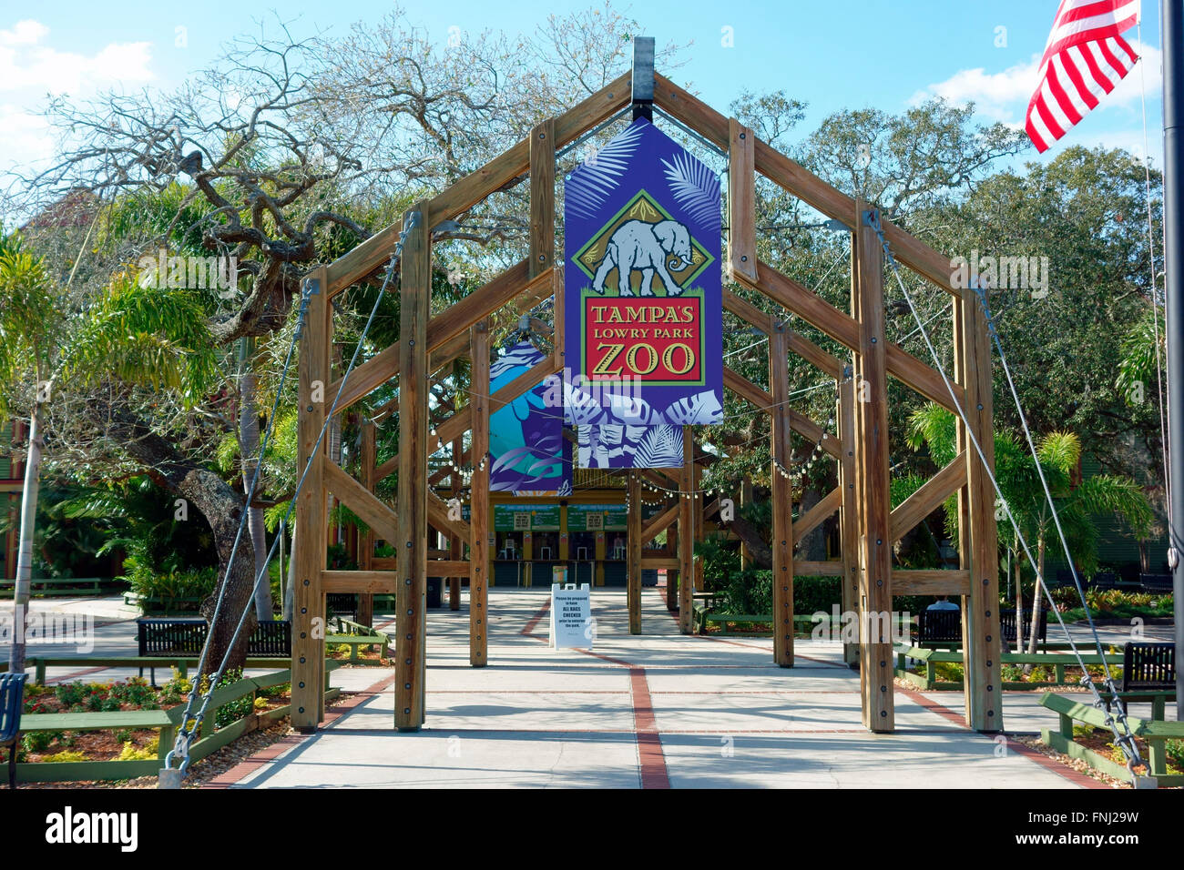 Eingang zum Lawry Park Zoo, Tampa, Florida, USA Stockfoto