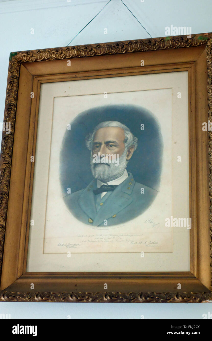 Ein Gemälde von Robert Edward Lee (19. Januar 1807 – 12. Oktober 1870) ein amerikanischer Soldat bekannt für Kommandeur der Eidgenossen Stockfoto