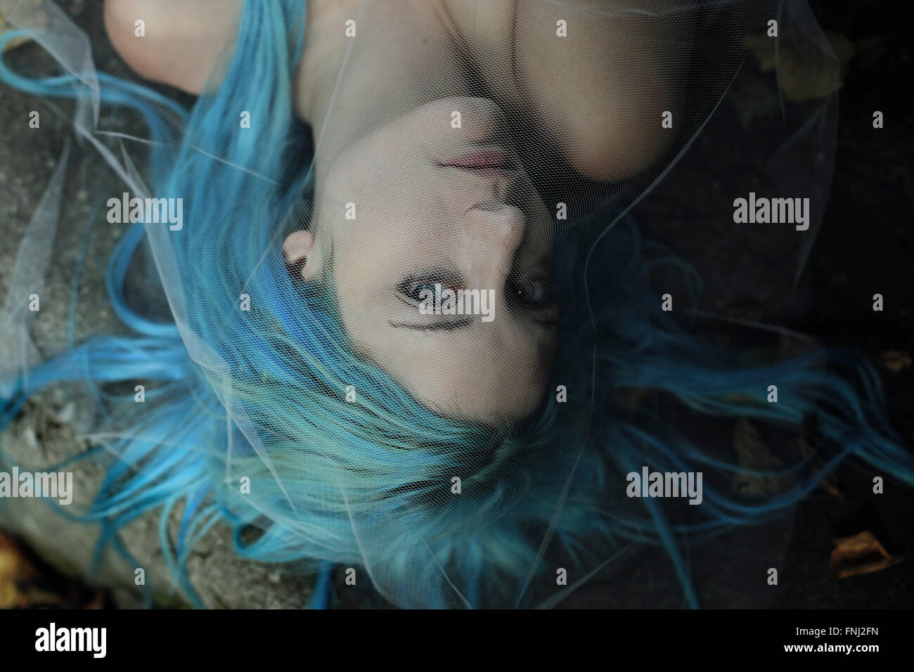 Traurige Nixe Porträt Stockfoto