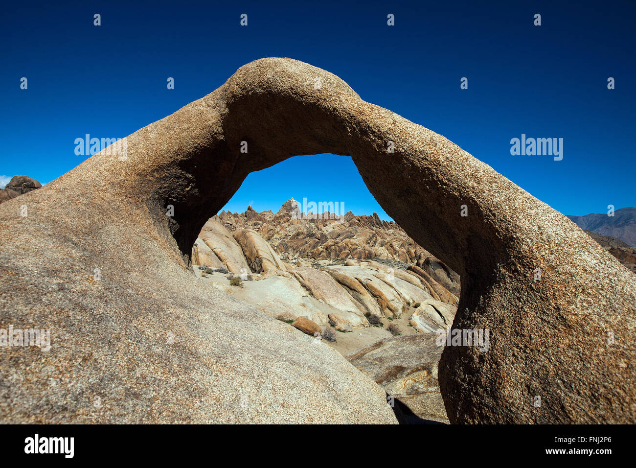 Mobius Arch, Alabama Hills, California, Vereinigte Staaten von Amerika Stockfoto