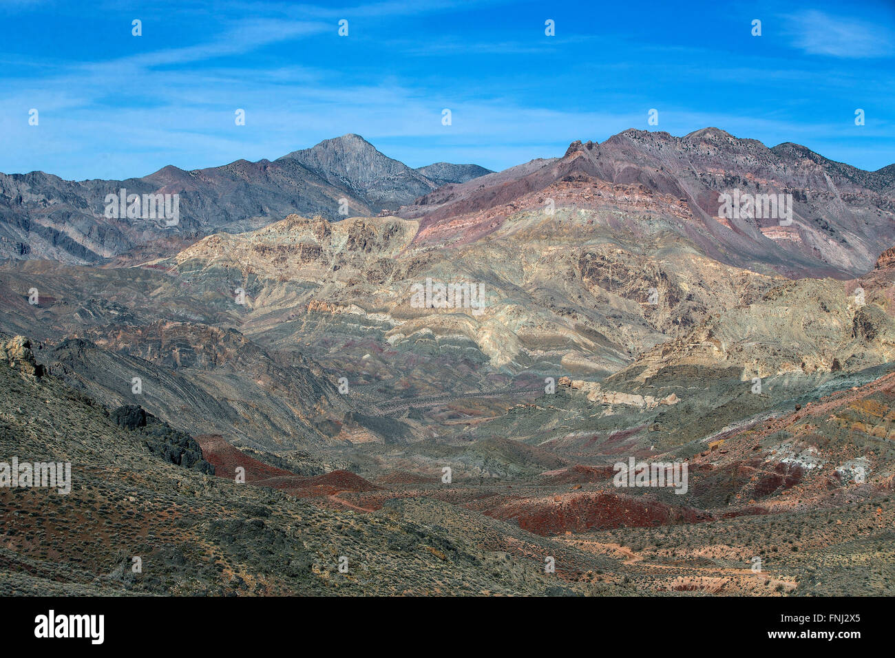 Blick vom roten Pass, Titus Canyon Road, Death Valley Nationalpark, Kalifornien, Vereinigte Staaten von Amerika Stockfoto