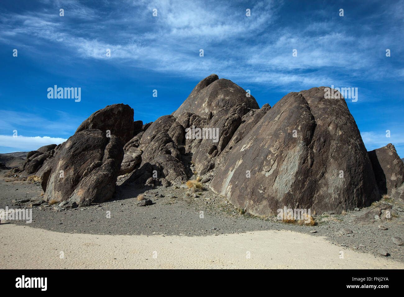 Rock-Formationen, die Rennstrecke, Death Valley Nationalpark, Kalifornien, Vereinigte Staaten von Amerika Stockfoto
