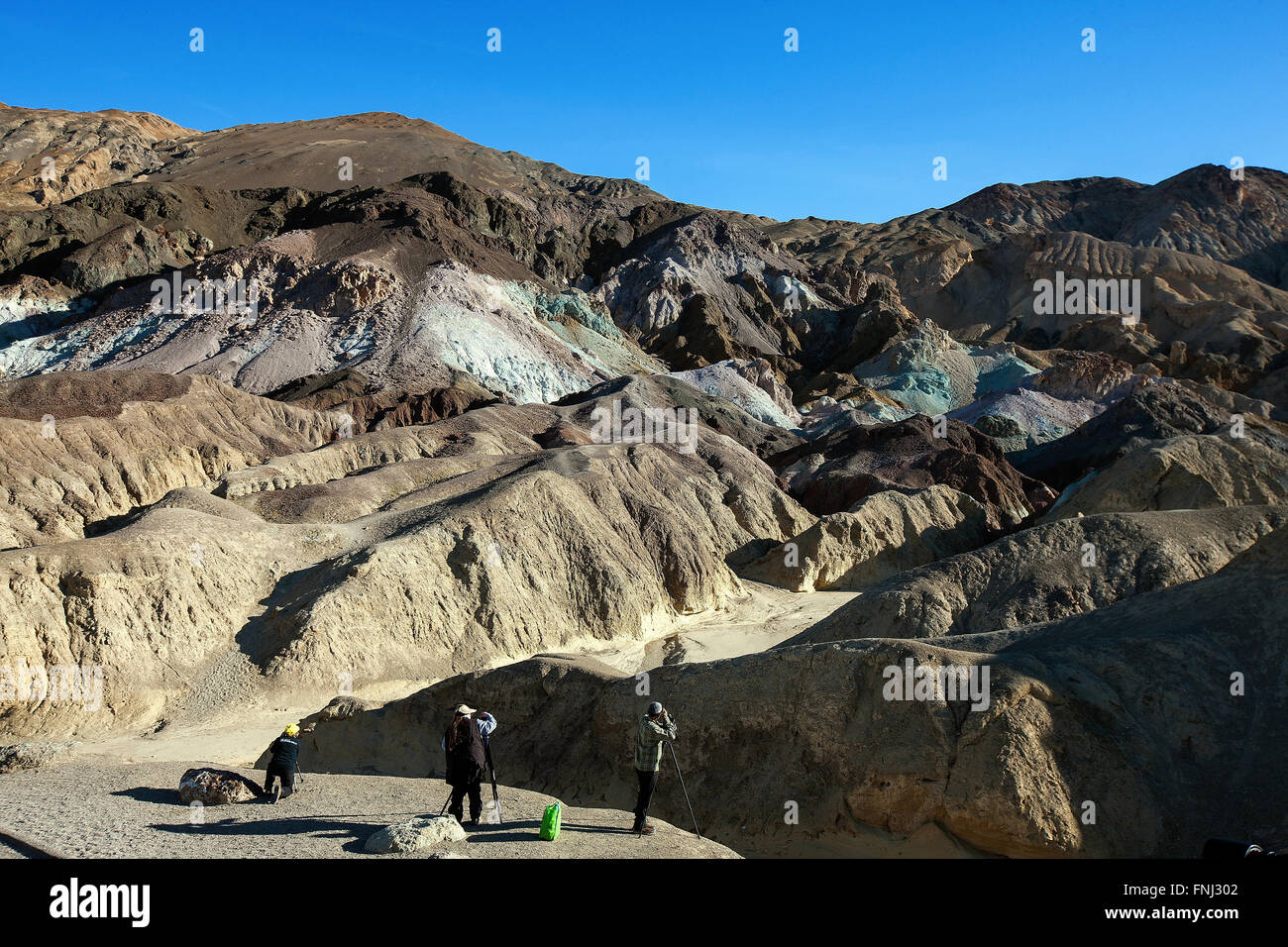 Fotografen auf Palette des Künstlers, Death Valley Nationalpark, Kalifornien, Vereinigte Staaten von Amerika Stockfoto