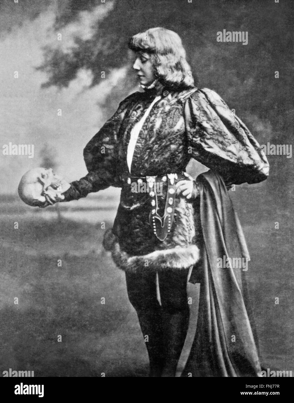 Sarah Bernhardt als Hamlet, c.1899 Stockfoto