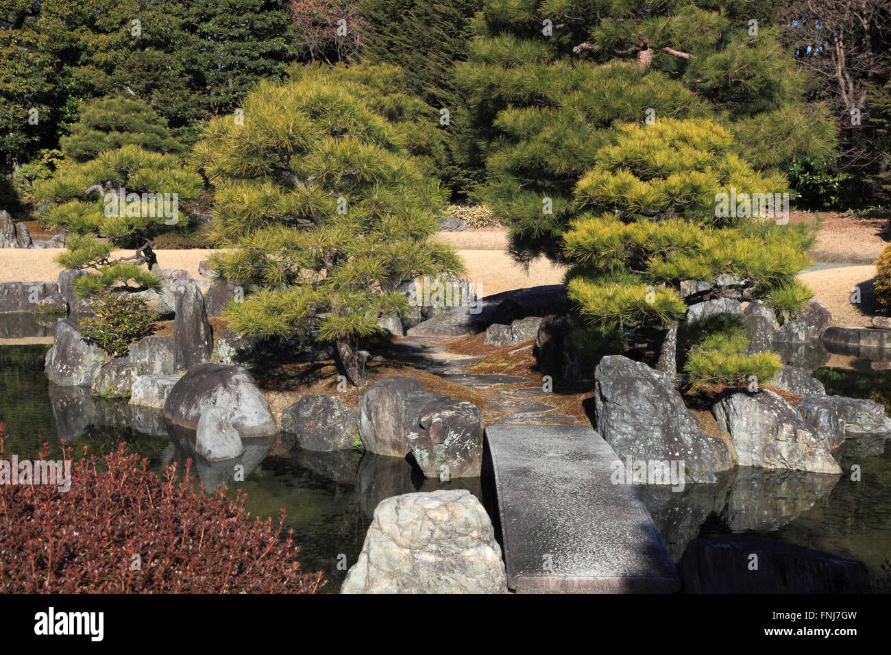 Japan; Kyoto; Nijo Burg, Garten, Stockfoto