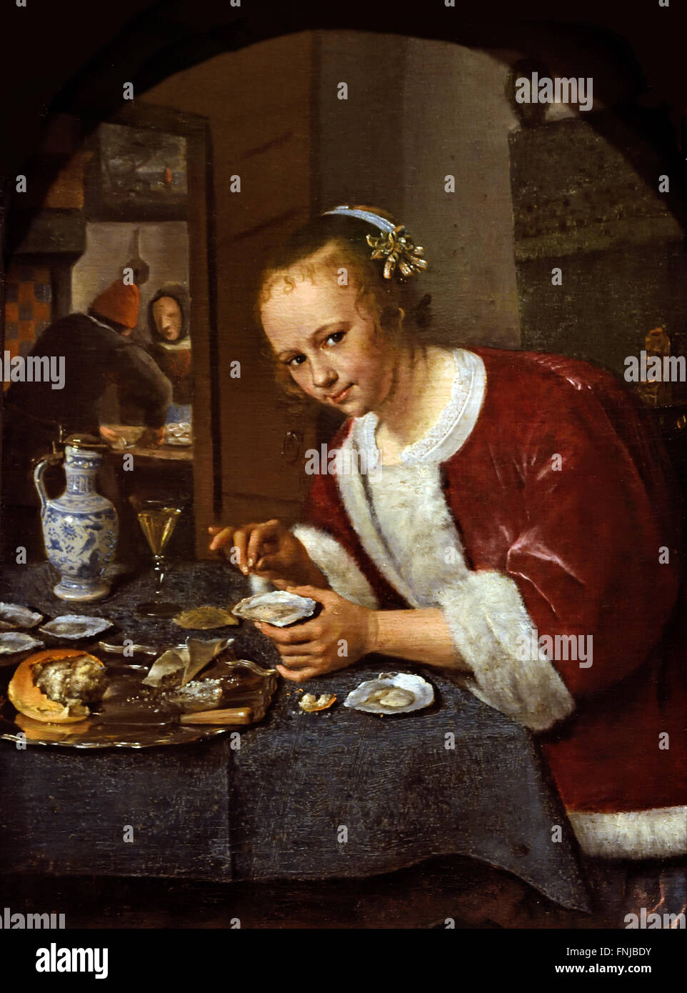 Mädchen essen Austern, c. 1658-1660 Jan Steen 1626 - 1679 Niederlande Niederlande Stockfoto