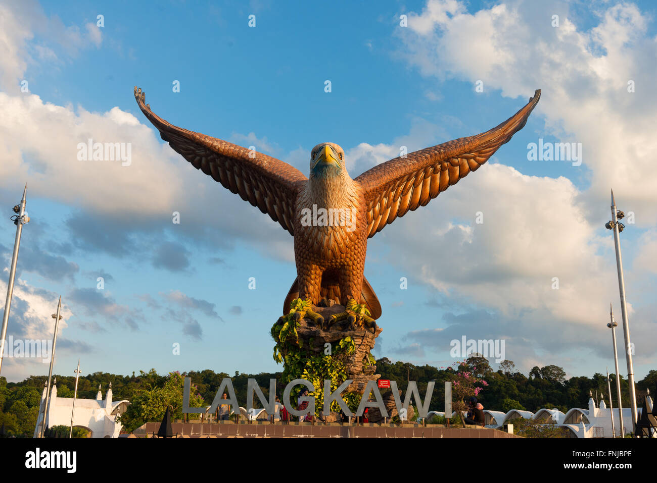 Adler-Statue im Hafen von Langkawi, Malaysia Stockfoto