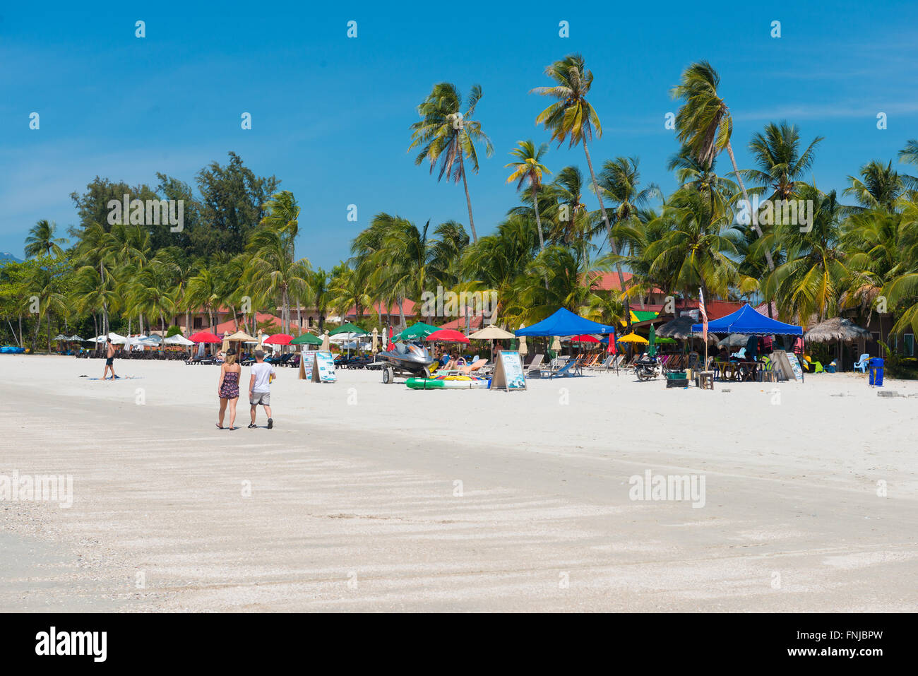 Restaurants in Langkawi beliebtesten Cenang beach Stockfoto