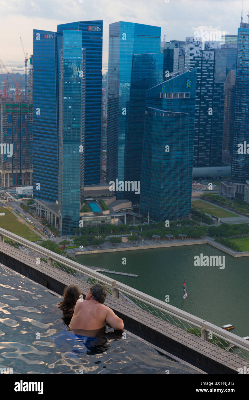 Infinity-Pool im Marina Bay Sands, Singapur Stockfoto