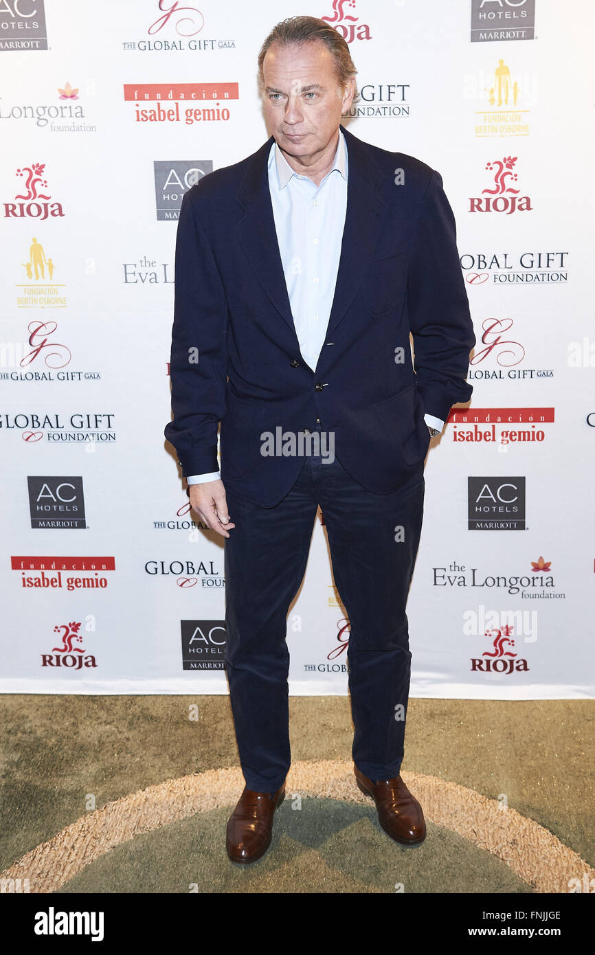 Madrid, Spanien. 15. März 2016. Bertin Osborne besuchte die Präsentation der ersten globalen Gabe Gala Madrid Ac Recoletos Hotel am 15. März 2016 in Madrid Credit: Jack Abuin/ZUMA Draht/Alamy Live News Stockfoto