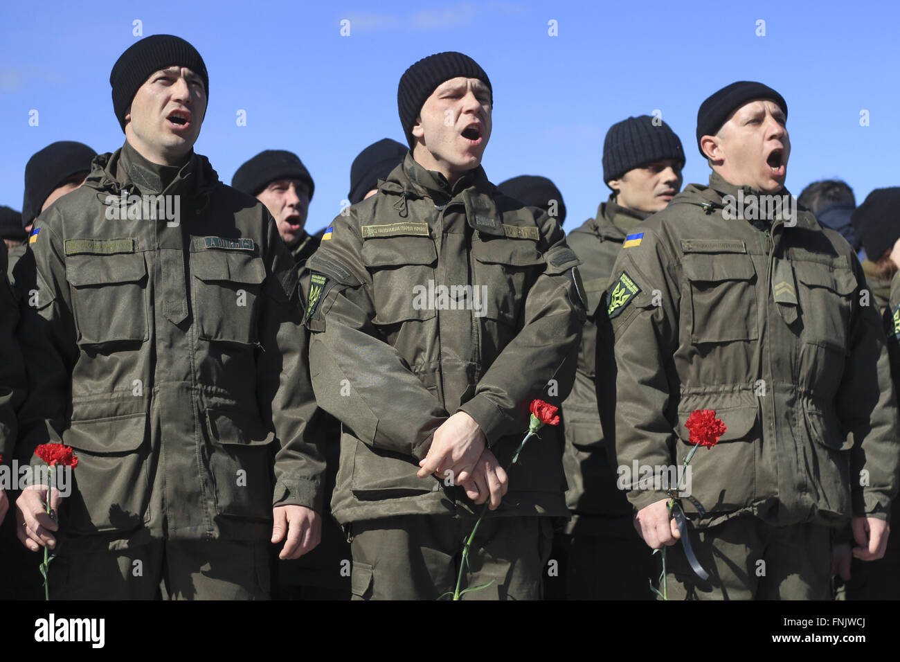 Kiew, Ukraine. 16. März 2016. Veranstaltungen anlässlich des zweiten Jahrestages der Gründung des ersten Bataillons der nationalen beschützen unter den freiwilligen sie. S. Kolschitzky © Nazar Furyk/ZUMA Draht/Alamy Live-Nachrichten Stockfoto Kiew, Ukraine. 16. März 2016. Veranstaltungen anlässlich des zweiten Jahrestages der Gründung des ersten Bataillons der nationalen beschützen unter den freiwilligen sie. S. Kolschitzky © Nazar Furyk/ZUMA Draht/Alamy Live-Nachrichten Stockfoto
