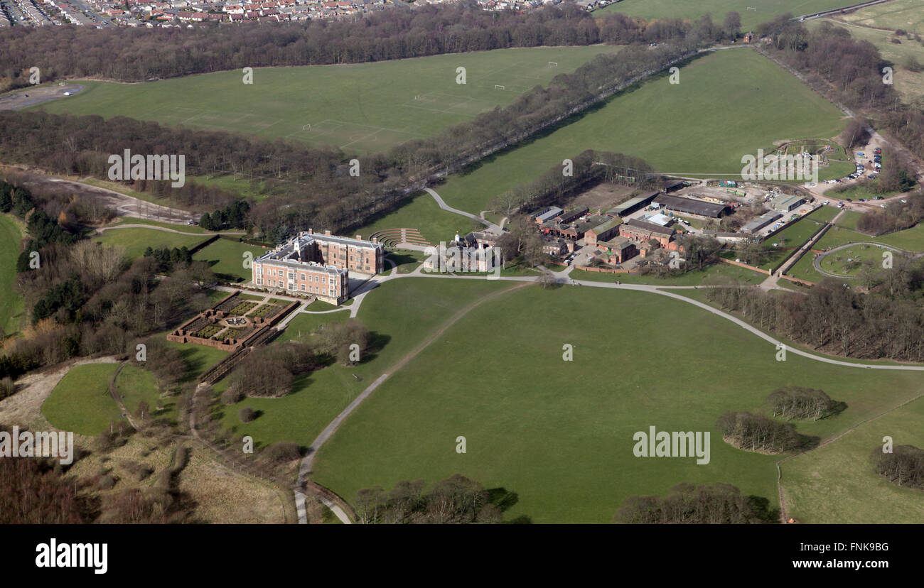 Luftaufnahme des Anwesens Temple Newsam, West Yorkshire, Großbritannien Stockfoto