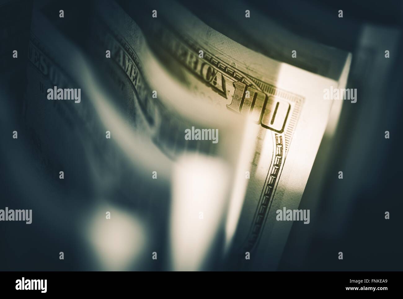 Amerikanische Dollar-Banknoten Closeup Konzept Foto. Hundert-Dollar-Scheine. Finanzkonzept. Stockfoto