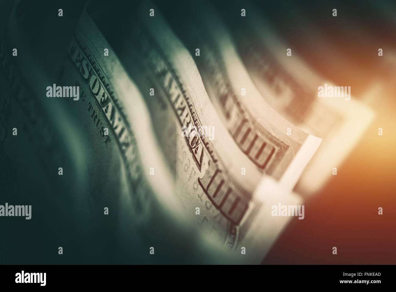 Amerika-Dollar. Vereinigte Staaten Währung. Hundert-Dollar-Banknoten Konzept Foto. Stockfoto