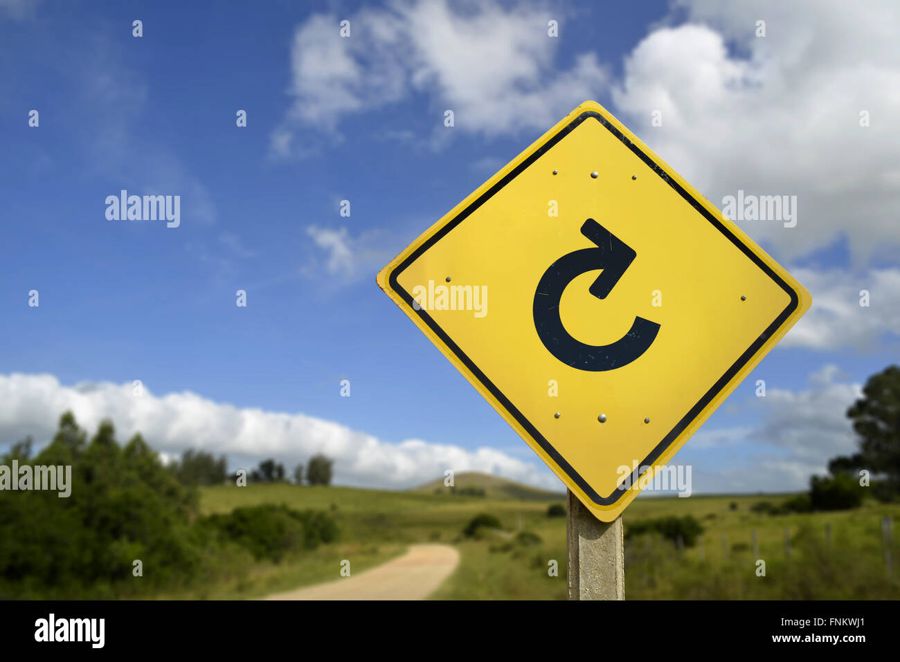 Neue Neuanfang auf natürliche Weise, laden Ihr Lebenskonzept. Straßenschild mit Web-Symbol "aktualisieren" in Landschaft, enthält c Stockfoto