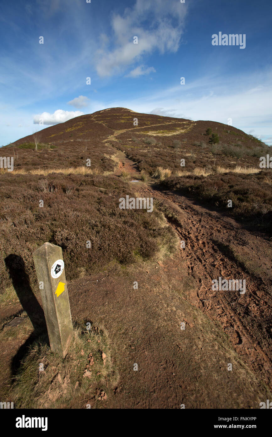 Scottish Borders, Schottland. Malerische Aussicht auf Eildon Hügel nördlich betrachtet von St. Cuthbert's Weg Fußweg. Stockfoto