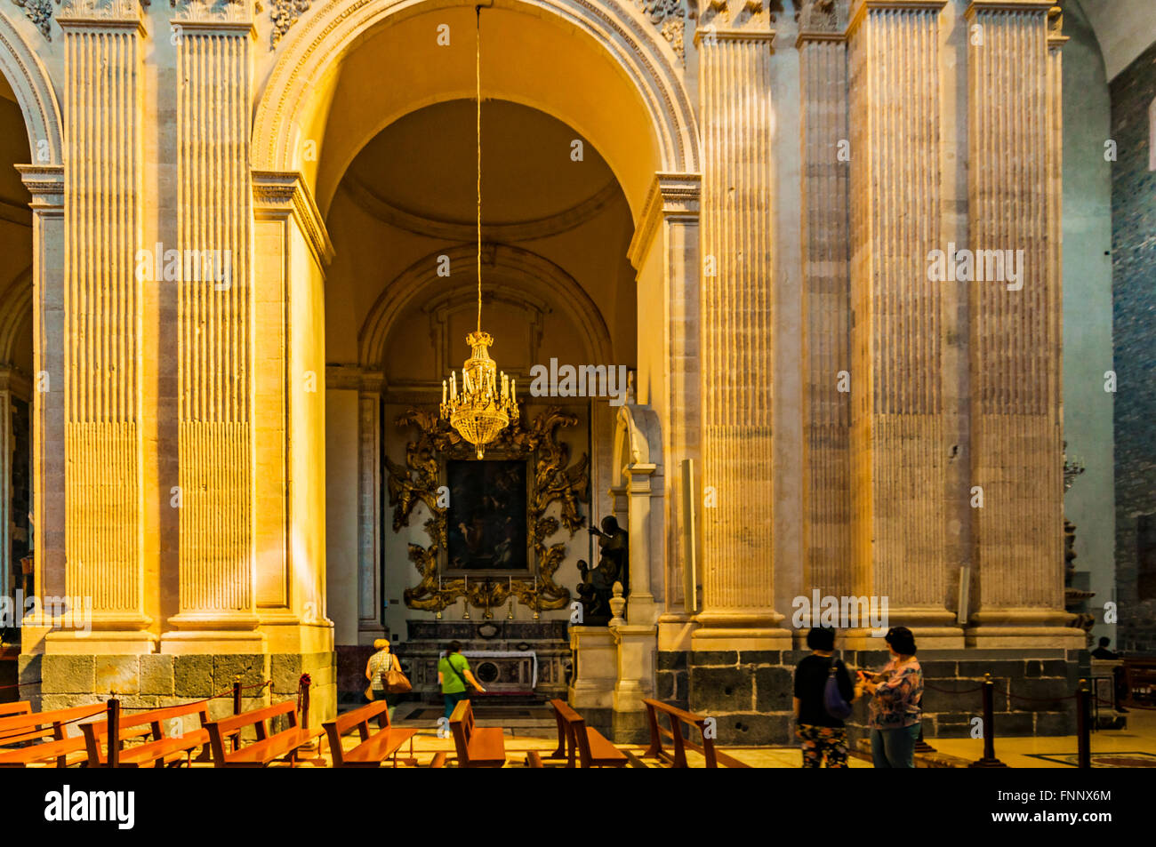 Innenraum. Kathedrale von Santa Agatha in Catania, Sizilien, Italien. Stockfoto