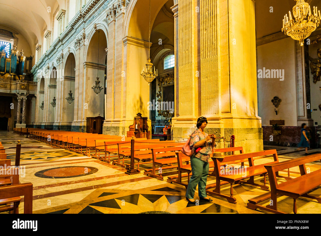 Innenraum. Kathedrale von Santa Agatha in Catania, Sizilien, Italien. Stockfoto