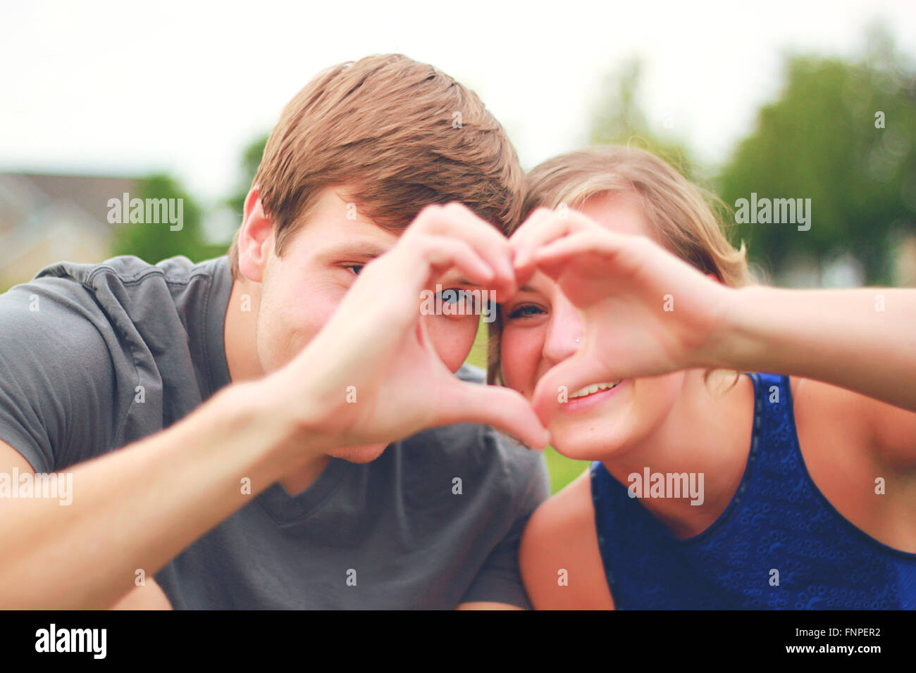 Liebe und durch euer Herz sehen Stockfoto