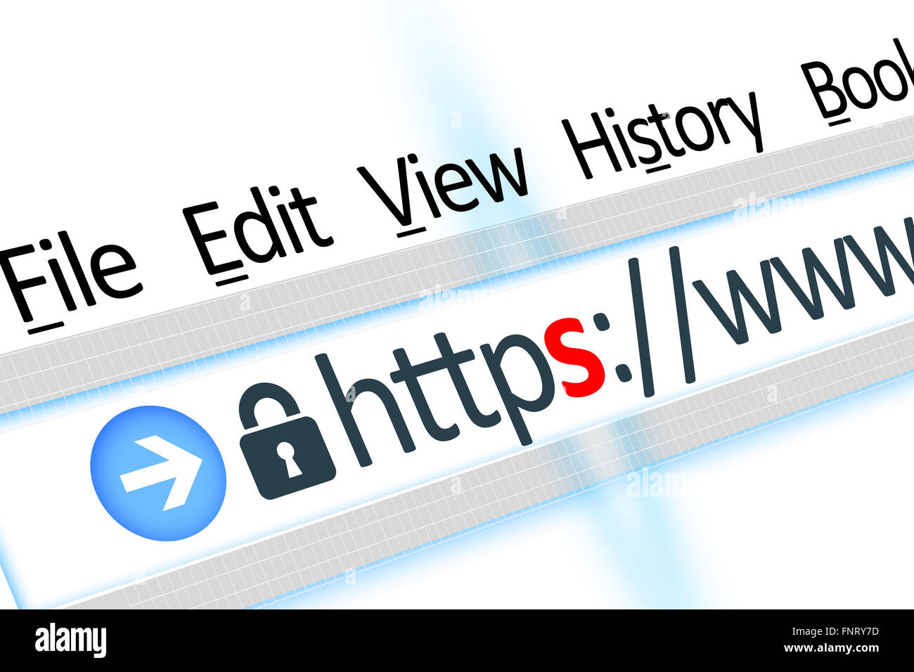 Gesicherte Verbindung Link Web Browser Details Stockfoto