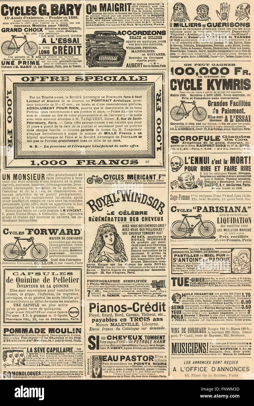 Französische Werbung von Le Petit Parisien 1900 Stockfoto