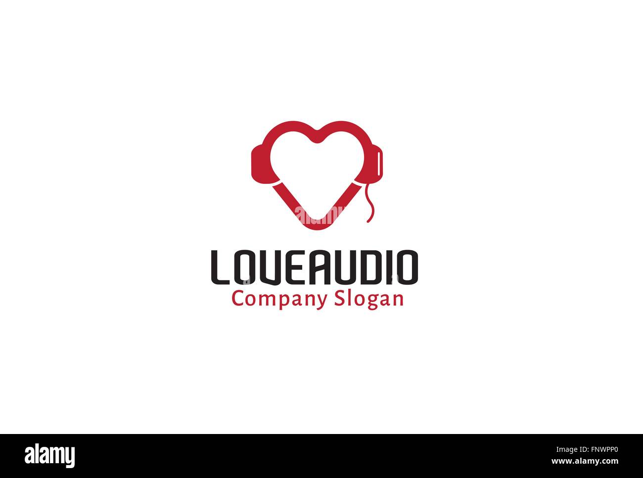 Liebe Audiologo Illustration Stock Vektor
