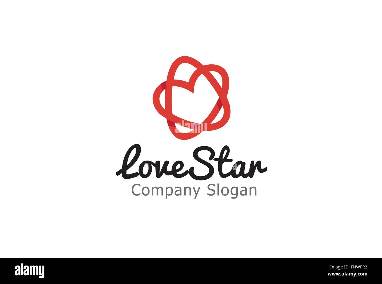 Liebe Sterne Logo Illustration Stock Vektor