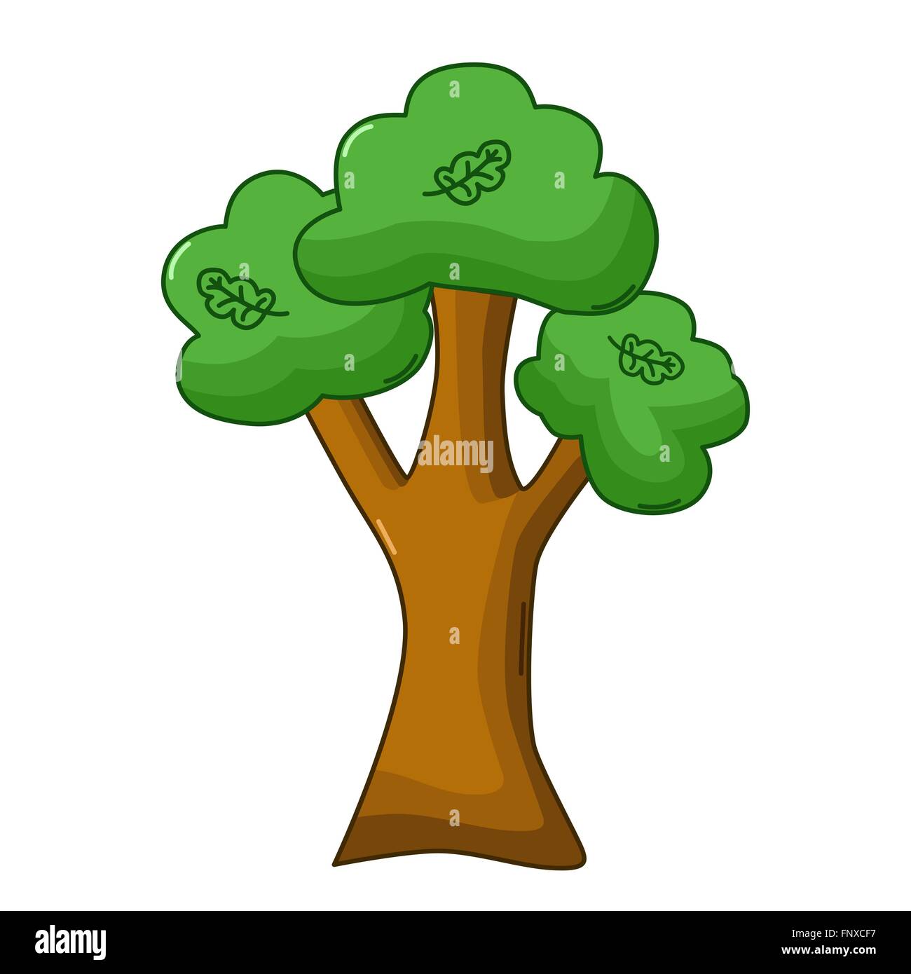 Eiche-Symbol im Cartoon-Stil, die isoliert auf weißem Hintergrund Stock Vektor Eiche-Symbol im Cartoon-Stil, die isoliert auf weißem Hintergrund Stock Vektor