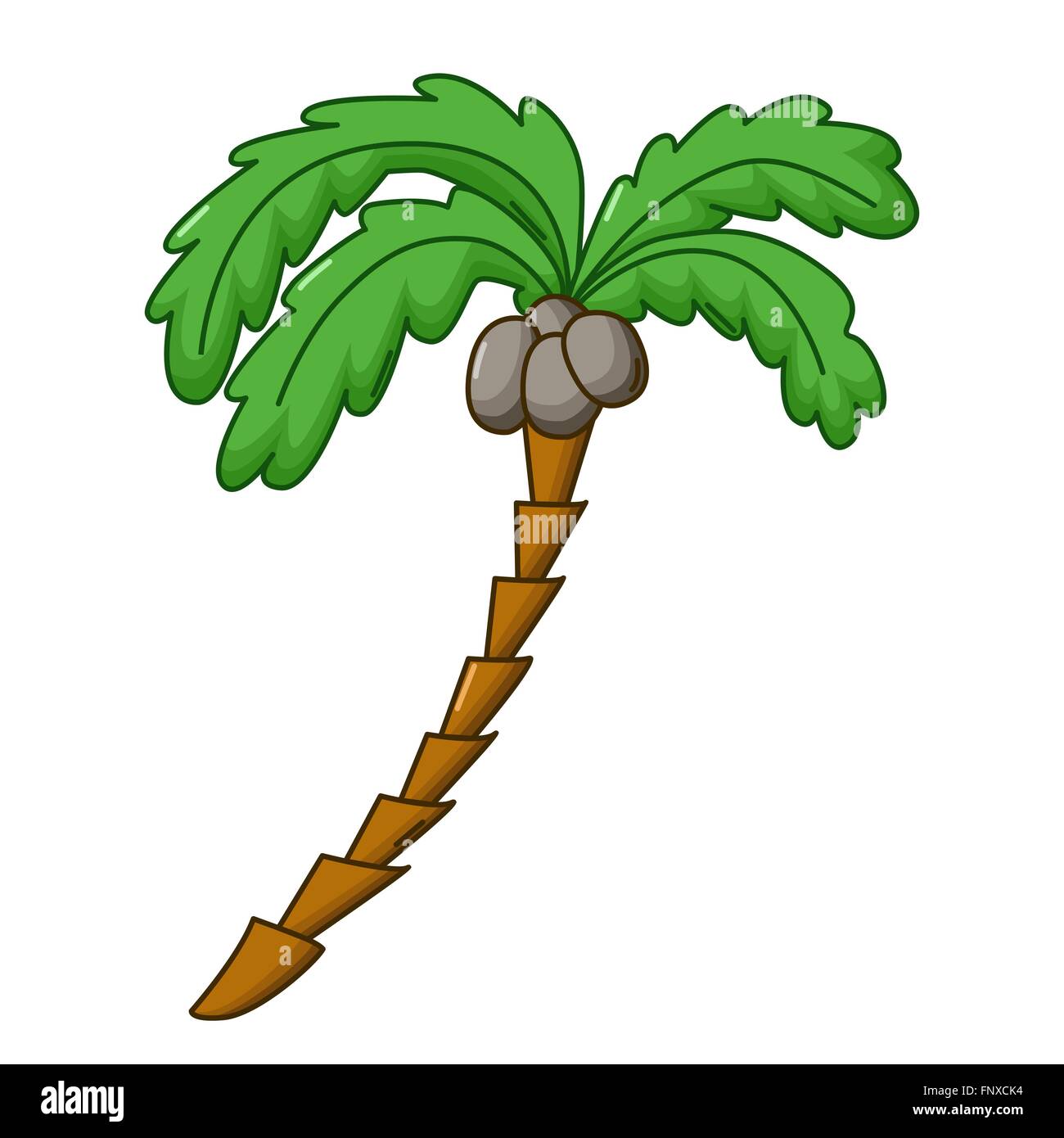 Palm-Baum-Symbol im Cartoon-Stil, die isoliert auf weißem Hintergrund Stock Vektor