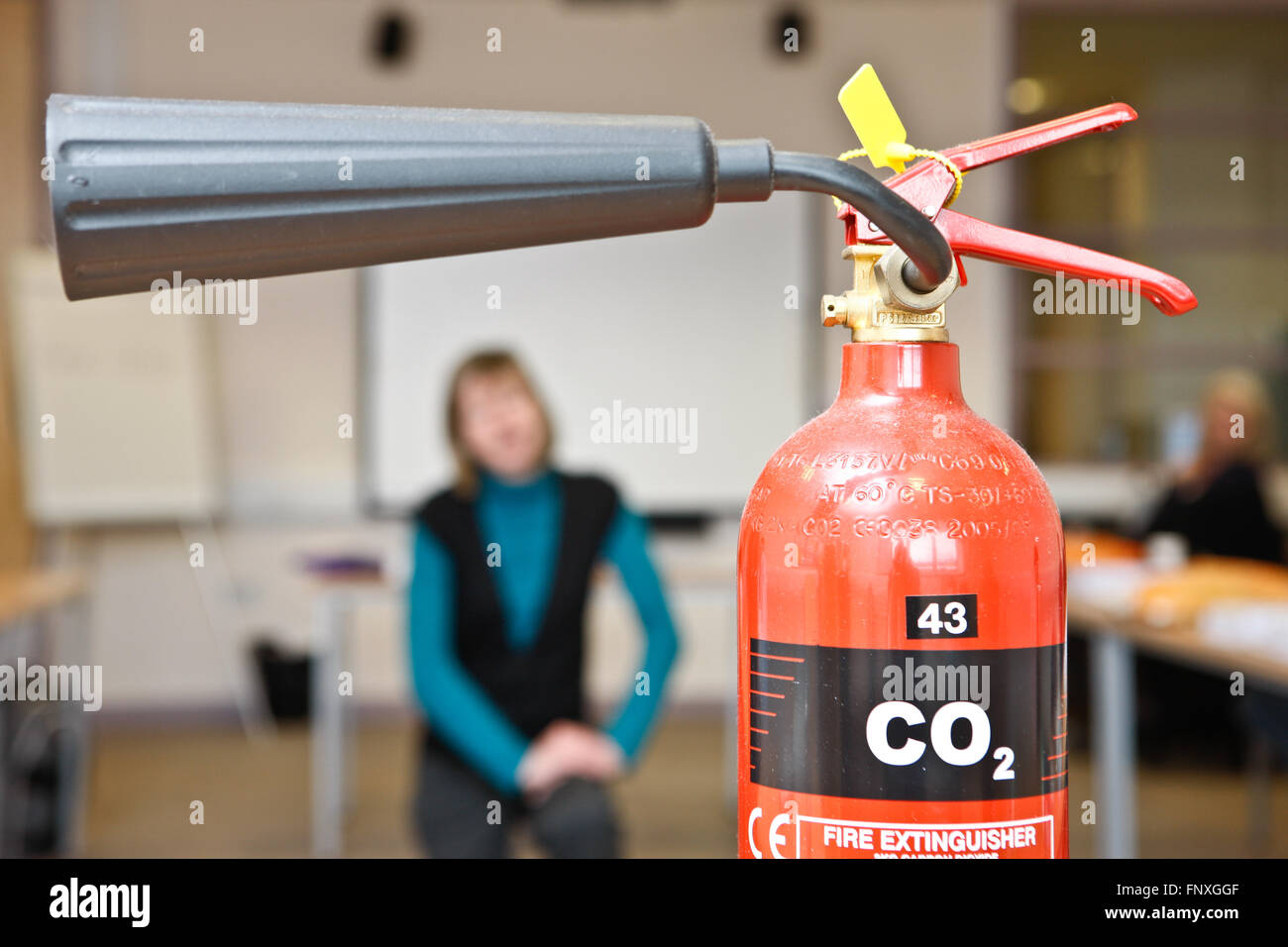 CO2-Feuerlöscher Stockfoto