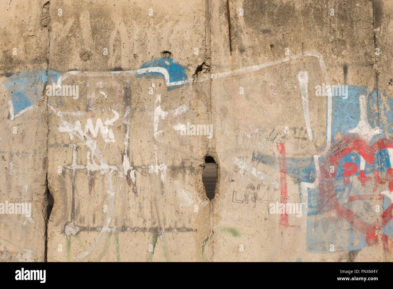 BERLIN, März 15: Die "Gedenkstatte Berliner Mauer" (Deutsch für Gedenkstätte Berliner Mauer) in Berlin-Mitte am 15. März 2016. Stockfoto