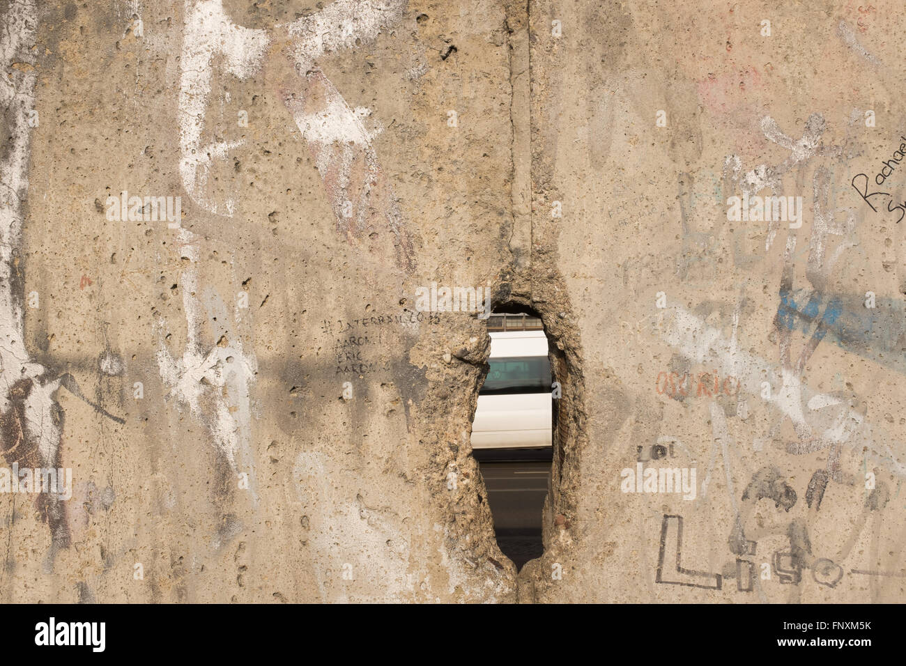 BERLIN, März 15: Die "Gedenkstatte Berliner Mauer" (Deutsch für Gedenkstätte Berliner Mauer) in Berlin-Mitte am 15. März 2016. Stockfoto