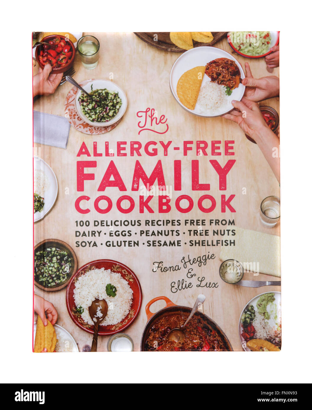 Das Rezeptbuch - die Allergie frei Familie Kochbuch von Fiona Heggie und Ellie Lux Stockfoto