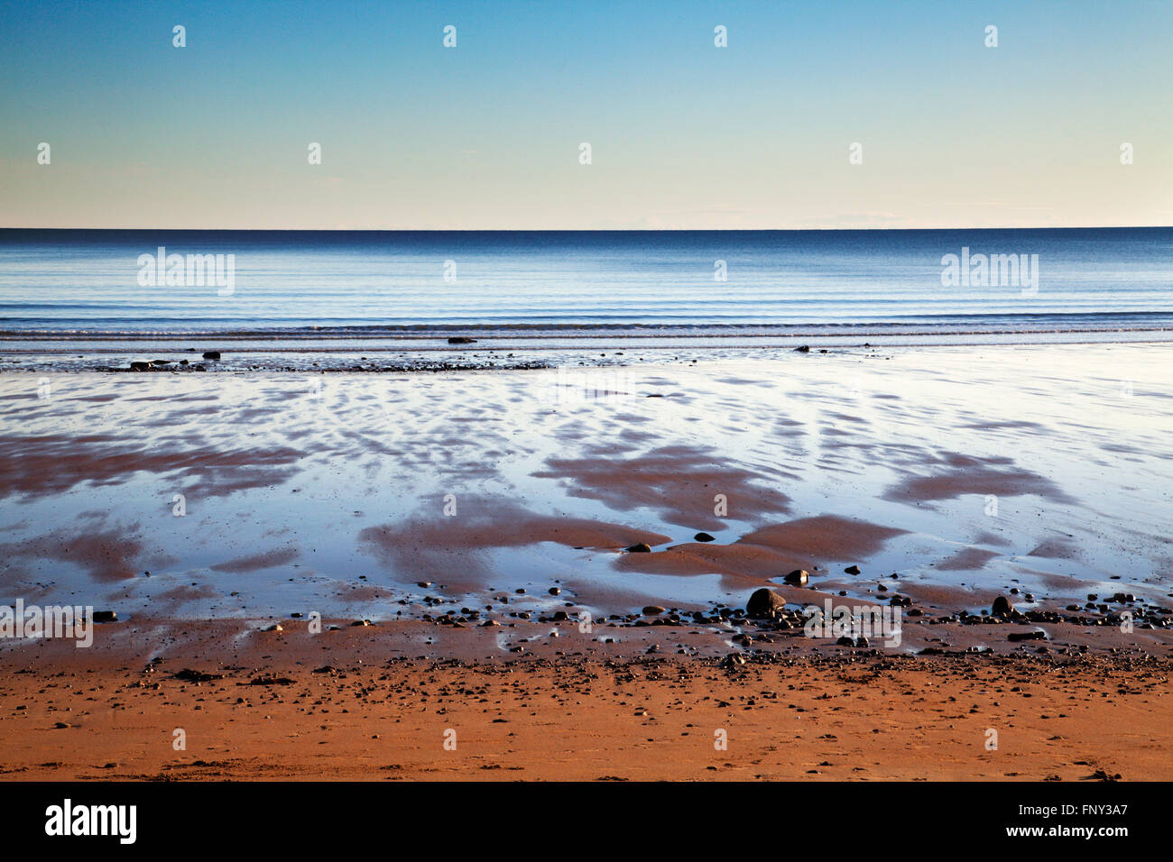 Ruhige Nordsee vom Osten Sand in St Andrews Fife Schottland Stockfoto