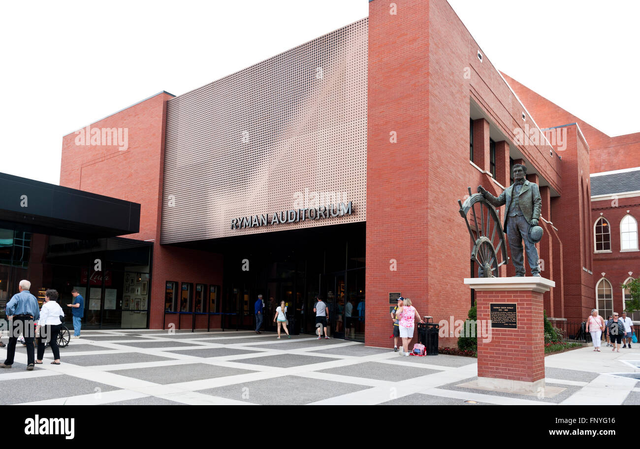 Ryman Auditorium in Nashville, Tennessee und ist bekannt als die Heimat der Grand Ole Opry von 1943 bis 1974. Stockfoto