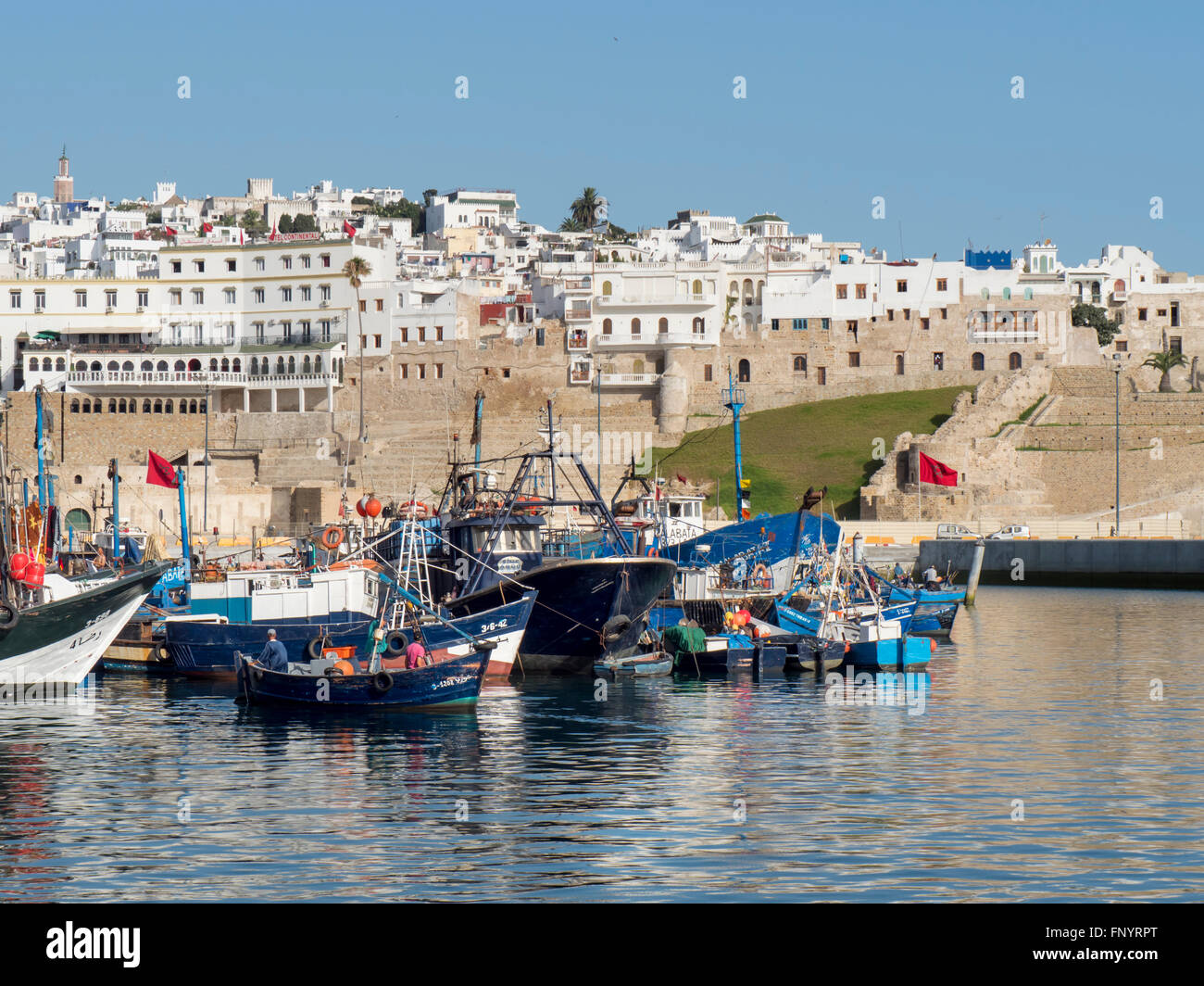 Marokko, Tanger, Port Angelboote/Fischerboote Stockfoto