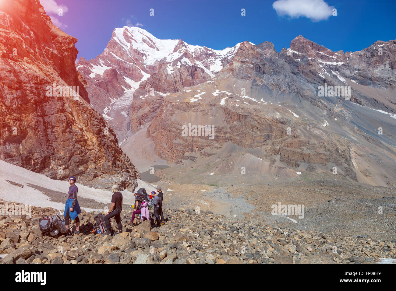 Trekking im Himalaya Stockfoto